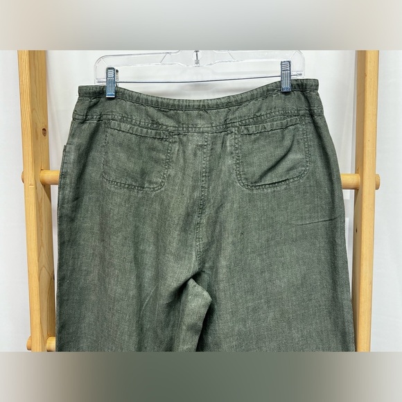J. JILL Olive green 💯 Linen pants size 10. - Picture 4 of 9